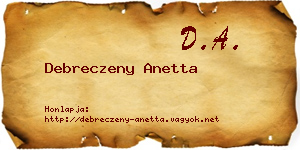 Debreczeny Anetta névjegykártya